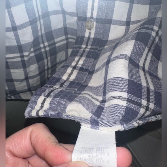Eddie Bauer Flannel Shirt Blue White Check Tartan Mens Medium 90s style vintage - Picture 4 of 7